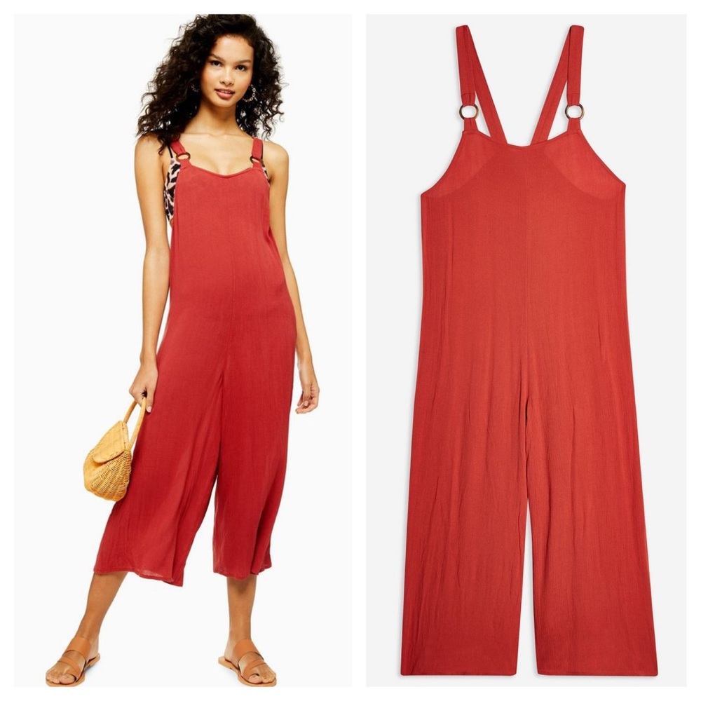Topshop NWT Rust Tortoiseshell Print Ring Jumpsuit